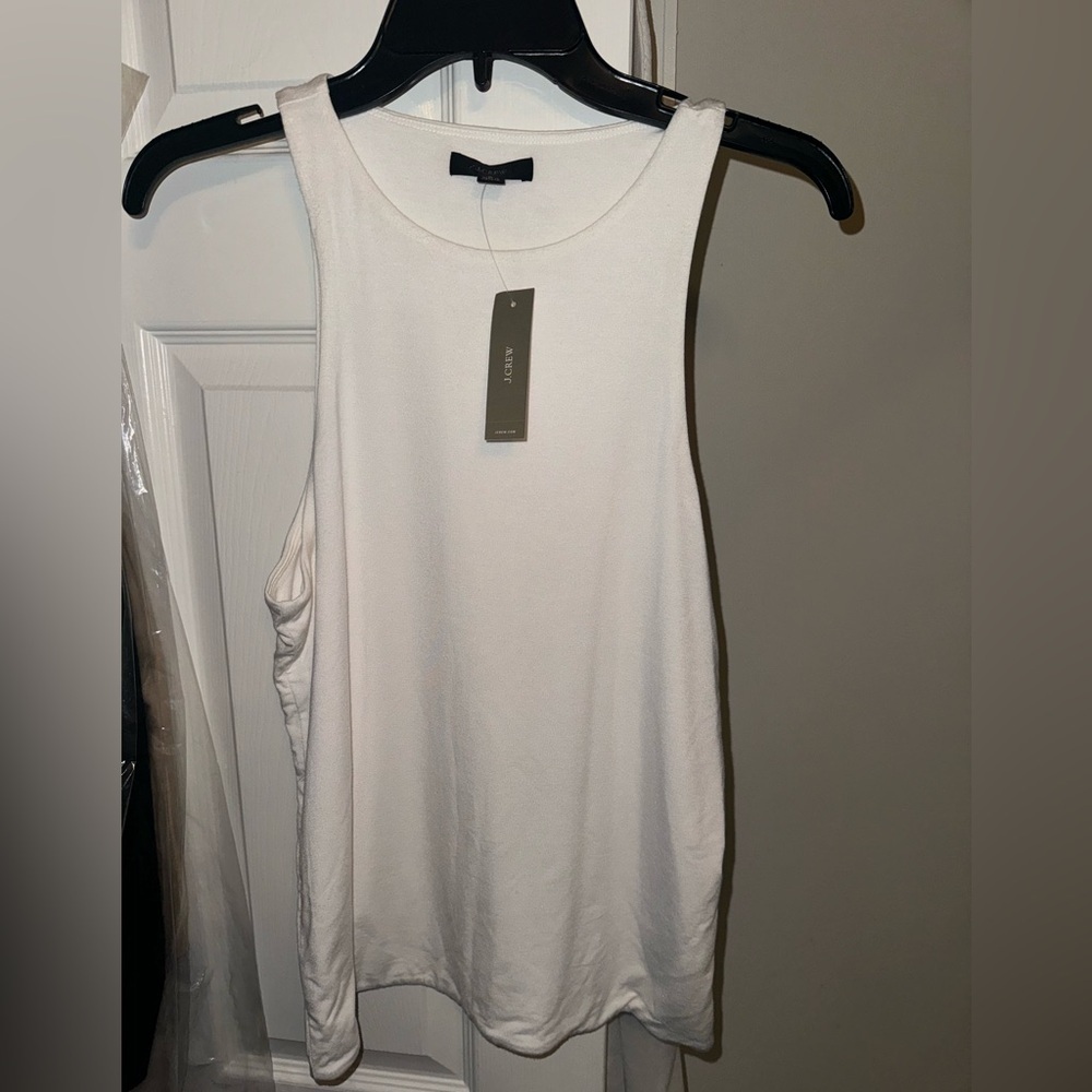 NEW J Crew White High Neck Tank